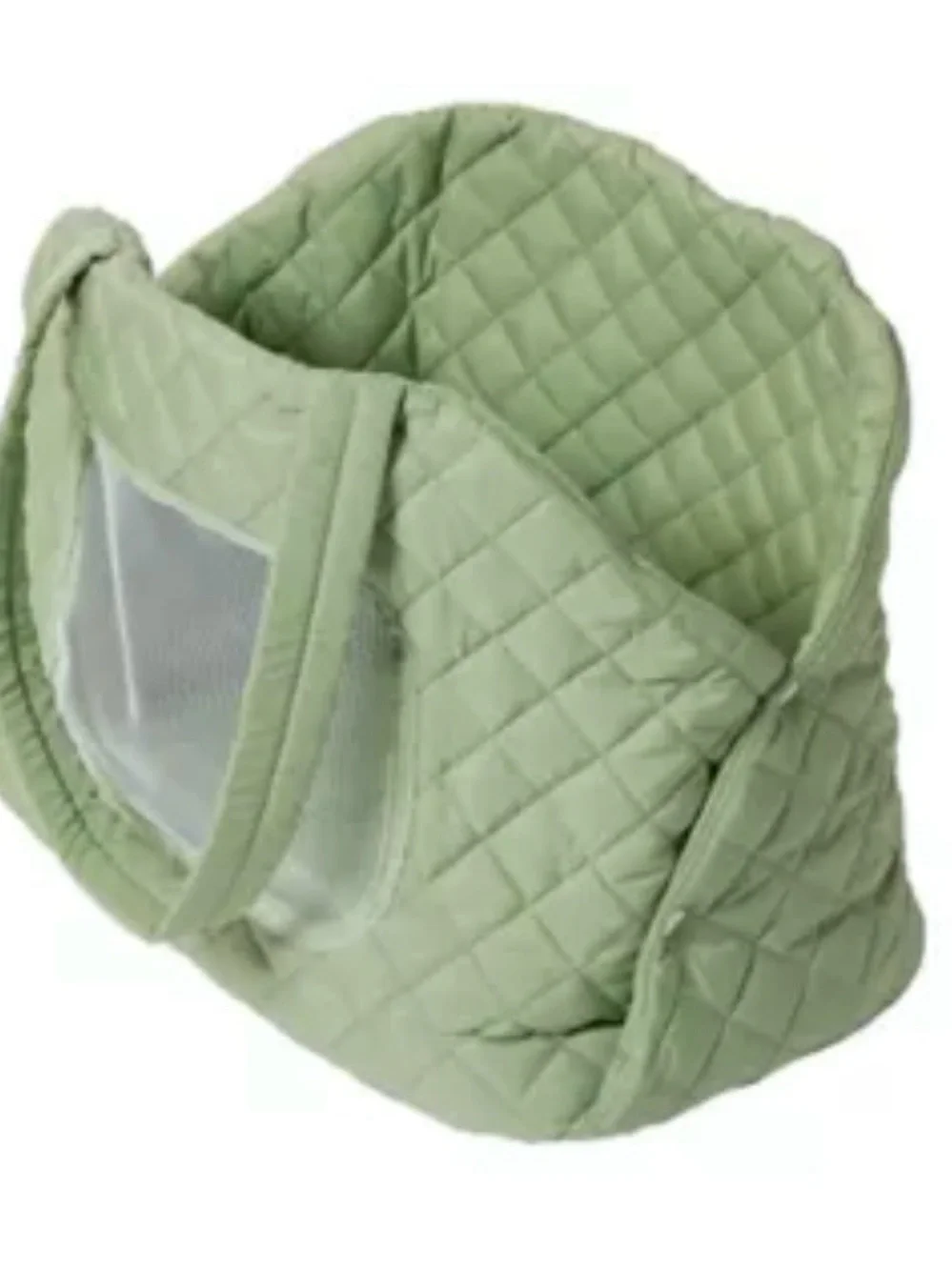 Quilted Light Green Pet Carrier Tote for Small Dogs and Cats